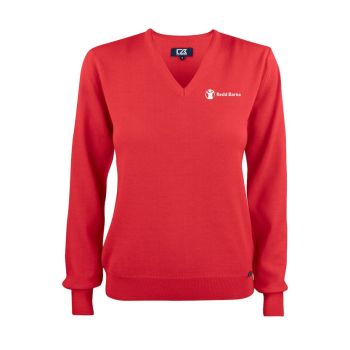 Genser V-hals - Dame Red
